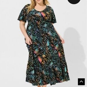 🆕️🦋 1X BUTTERFLY WINGS MAXI COTTON SLUB BABYDOLL BEACH DRESS🦋